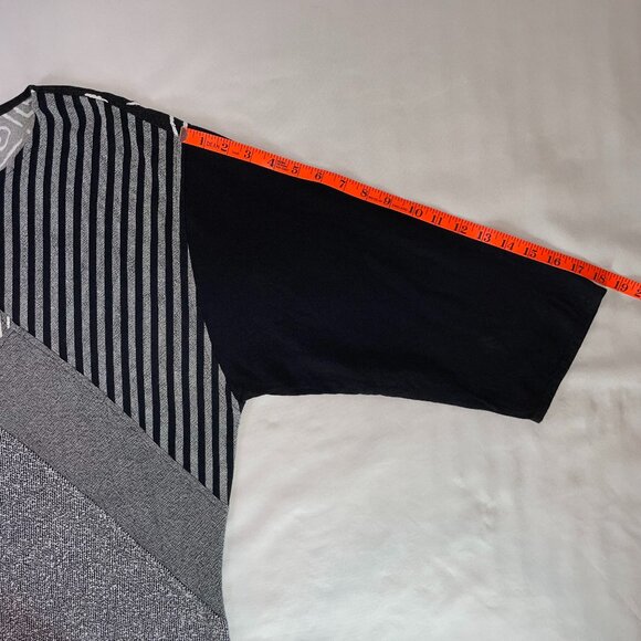 Dairi Morocco Artsy Top Knit Patchwork Black White 3/4 Sleeves Natural Fibers OS - Picture 8 of 10